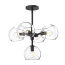 Five Light Chandelier<br /><span style="color:#4AB0CE;">Entrega: 4-10 dias en USA</span><br /><span style="color:#4AB0CE;font-size:60%;">PREGUNTE POR ENTREGA EN PANAMA</span><br />Collection: Willow<br />Finish: Clear Glass/Matte Black