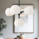 Alora - CH548518MBOP - Five Light Chandelier - Willow - Matte Black/Opal Matte Glass