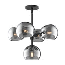 Five Light Chandelier<br /><span style="color:#4AB0CE;">Entrega: 4-10 dias en USA</span><br /><span style="color:#4AB0CE;font-size:60%;">PREGUNTE POR ENTREGA EN PANAMA</span><br />Collection: Willow<br />Finish: Matte Black/Smoked Solid Glass