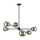 Six Light Chandelier<br /><span style="color:#4AB0CE;">Entrega: 4-10 dias en USA</span><br /><span style="color:#4AB0CE;font-size:60%;">PREGUNTE POR ENTREGA EN PANAMA</span><br />Collection: Willow<br />Finish: Matte Black/Smoked Solid Glass