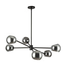 Six Light Chandelier<br /><span style="color:#4AB0CE;">Entrega: 4-10 dias en USA</span><br /><span style="color:#4AB0CE;font-size:60%;">PREGUNTE POR ENTREGA EN PANAMA</span><br />Collection: Willow<br />Finish: Matte Black/Smoked Solid Glass