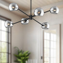 Alora - CH548637MBSM - Six Light Chandelier - Willow - Matte Black/Smoked Solid Glass