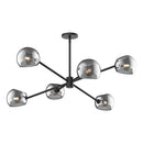 Six Light Chandelier<br /><span style="color:#4AB0CE;">Entrega: 4-10 dias en USA</span><br /><span style="color:#4AB0CE;font-size:60%;">PREGUNTE POR ENTREGA EN PANAMA</span><br />Collection: Willow<br />Finish: Matte Black/Smoked Solid Glass