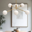 Alora - CH549640AGOP - Six Light Chandelier - Cassia - Aged Gold/Opal Matte Glass