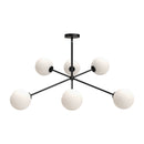 Six Light Chandelier<br /><span style="color:#4AB0CE;">Entrega: 4-10 dias en USA</span><br /><span style="color:#4AB0CE;font-size:60%;">PREGUNTE POR ENTREGA EN PANAMA</span><br />Collection: Cassia<br />Finish: Matte Black/Opal Matte Glass