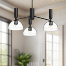 Three Light Chandelier<br /><span style="color:#4AB0CE;">Entrega: 4-10 dias en USA</span><br /><span style="color:#4AB0CE;font-size:60%;">PREGUNTE POR ENTREGA EN PANAMA</span><br />Collection: Jude<br />Finish: Clear Glass/Matte Black
