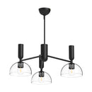 Three Light Chandelier<br /><span style="color:#4AB0CE;">Entrega: 4-10 dias en USA</span><br /><span style="color:#4AB0CE;font-size:60%;">PREGUNTE POR ENTREGA EN PANAMA</span><br />Collection: Jude<br />Finish: Clear Glass/Matte Black