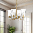 Alora - CH570423BGCL - Four Light Chandelier - Salem - Brushed Gold/Clear Glass