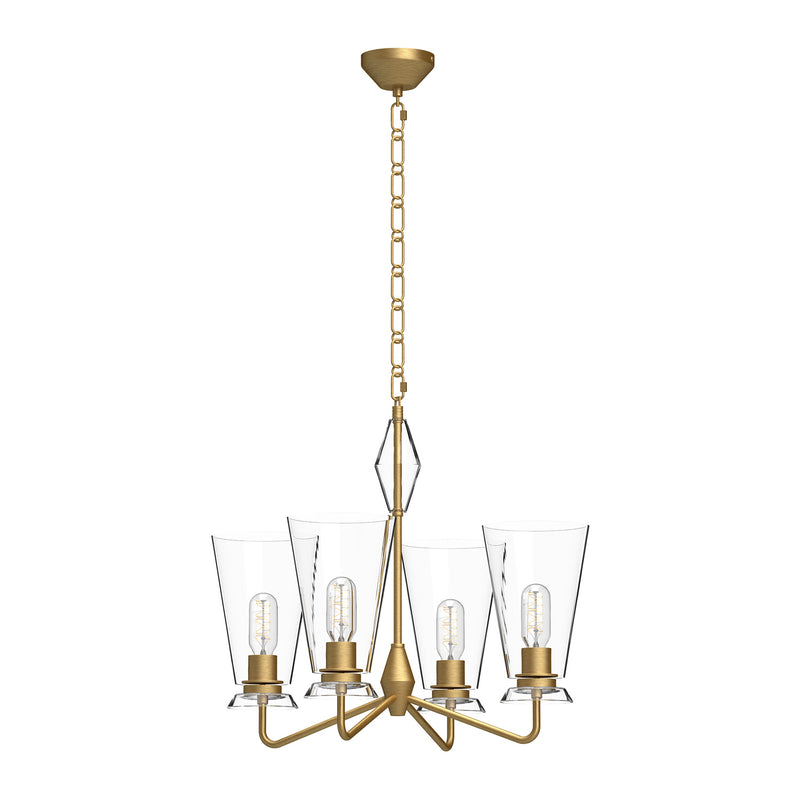 Alora - CH570423BGCL - Four Light Chandelier - Salem - Brushed Gold/Clear Glass