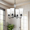 Alora - CH570423MBCL - Four Light Chandelier - Salem - Clear Glass/Matte Black