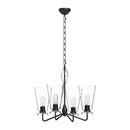 Four Light Chandelier<br /><span style="color:#4AB0CE;">Entrega: 4-10 dias en USA</span><br /><span style="color:#4AB0CE;font-size:60%;">PREGUNTE POR ENTREGA EN PANAMA</span><br />Collection: Salem<br />Finish: Clear Glass/Matte Black