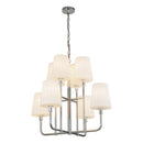 Eight Light Chandelier<br /><span style="color:#4AB0CE;">Entrega: 4-10 dias en USA</span><br /><span style="color:#4AB0CE;font-size:60%;">PREGUNTE POR ENTREGA EN PANAMA</span><br />Collection: Plisse<br />Finish: Chrome/Opal Matte Glass