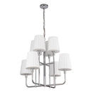 Eight Light Chandelier<br /><span style="color:#4AB0CE;">Entrega: 4-10 dias en USA</span><br /><span style="color:#4AB0CE;font-size:60%;">PREGUNTE POR ENTREGA EN PANAMA</span><br />Collection: Plisse<br />Finish: Chrome/Opal Matte Glass