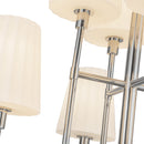 Eight Light Chandelier<br /><span style="color:#4AB0CE;">Entrega: 4-10 dias en USA</span><br /><span style="color:#4AB0CE;font-size:60%;">PREGUNTE POR ENTREGA EN PANAMA</span><br />Collection: Plisse<br />Finish: Chrome/Opal Matte Glass