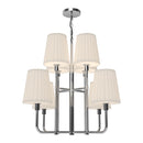 Eight Light Chandelier<br /><span style="color:#4AB0CE;">Entrega: 4-10 dias en USA</span><br /><span style="color:#4AB0CE;font-size:60%;">PREGUNTE POR ENTREGA EN PANAMA</span><br />Collection: Plisse<br />Finish: Chrome/Opal Matte Glass