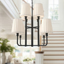 Eight Light Chandelier<br /><span style="color:#4AB0CE;">Entrega: 4-10 dias en USA</span><br /><span style="color:#4AB0CE;font-size:60%;">PREGUNTE POR ENTREGA EN PANAMA</span><br />Collection: Plisse<br />Finish: Matte Black/Opal Matte Glass