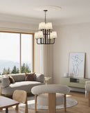 Alora - CH628830MBOP - Eight Light Chandelier - Plisse - Matte Black/Opal Matte Glass
