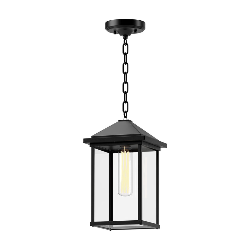 One Light Exterior Pendant<br /><span style="color:#4AB0CE;">Entrega: 4-10 dias en USA</span><br /><span style="color:#4AB0CE;font-size:60%;">PREGUNTE POR ENTREGA EN PANAMA</span><br />Collection: Larchmont<br />Finish: Clear Glass/Textured Black