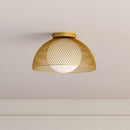 One Light Flush Mount<br /><span style="color:#4AB0CE;">Entrega: 4-10 dias en USA</span><br /><span style="color:#4AB0CE;font-size:60%;">PREGUNTE POR ENTREGA EN PANAMA</span><br />Collection: Haven<br />Finish: Gold/Opal Matte Glass