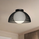 One Light Flush Mount<br /><span style="color:#4AB0CE;">Entrega: 4-10 dias en USA</span><br /><span style="color:#4AB0CE;font-size:60%;">PREGUNTE POR ENTREGA EN PANAMA</span><br />Collection: Haven<br />Finish: Matte Black/Opal Matte Glass