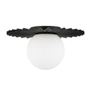 One Light Flush Mount<br /><span style="color:#4AB0CE;">Entrega: 4-10 dias en USA</span><br /><span style="color:#4AB0CE;font-size:60%;">PREGUNTE POR ENTREGA EN PANAMA</span><br />Collection: Plume<br />Finish: Matte Black/Opal Matte Glass