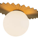 One Light Flush Mount<br /><span style="color:#4AB0CE;">Entrega: 4-10 dias en USA</span><br /><span style="color:#4AB0CE;font-size:60%;">PREGUNTE POR ENTREGA EN PANAMA</span><br />Collection: Plume<br />Finish: Brushed Gold/Opal Matte Glass