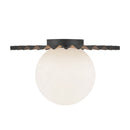 One Light Flush Mount<br /><span style="color:#4AB0CE;">Entrega: 4-10 dias en USA</span><br /><span style="color:#4AB0CE;font-size:60%;">PREGUNTE POR ENTREGA EN PANAMA</span><br />Collection: Plume<br />Finish: Matte Black/Opal Matte Glass