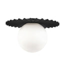 One Light Flush Mount<br /><span style="color:#4AB0CE;">Entrega: 4-10 dias en USA</span><br /><span style="color:#4AB0CE;font-size:60%;">PREGUNTE POR ENTREGA EN PANAMA</span><br />Collection: Plume<br />Finish: Matte Black/Opal Matte Glass