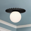 One Light Flush Mount<br /><span style="color:#4AB0CE;">Entrega: 4-10 dias en USA</span><br /><span style="color:#4AB0CE;font-size:60%;">PREGUNTE POR ENTREGA EN PANAMA</span><br />Collection: Plume<br />Finish: Matte Black/Opal Matte Glass