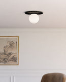 Alora - FM501214MBOP - One Light Flush Mount - Plume - Matte Black/Opal Matte Glass