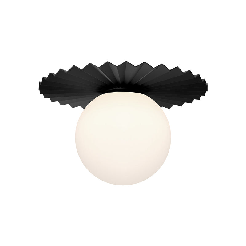 Alora - FM501214MBOP - One Light Flush Mount - Plume - Matte Black/Opal Matte Glass