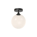 One Light Flush Mount<br /><span style="color:#4AB0CE;">Entrega: 4-10 dias en USA</span><br /><span style="color:#4AB0CE;font-size:60%;">PREGUNTE POR ENTREGA EN PANAMA</span><br />Collection: Nouveau<br />Finish: Matte Black/Opal Matte Glass