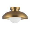 One Light Flush Mount<br /><span style="color:#4AB0CE;">Entrega: 4-10 dias en USA</span><br /><span style="color:#4AB0CE;font-size:60%;">PREGUNTE POR ENTREGA EN PANAMA</span><br />Collection: Rubio<br />Finish: Aged Gold/Opal Matte Glass