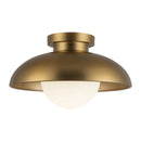 One Light Flush Mount<br /><span style="color:#4AB0CE;">Entrega: 4-10 dias en USA</span><br /><span style="color:#4AB0CE;font-size:60%;">PREGUNTE POR ENTREGA EN PANAMA</span><br />Collection: Rubio<br />Finish: Aged Gold/Opal Matte Glass