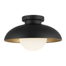 One Light Flush Mount<br /><span style="color:#4AB0CE;">Entrega: 4-10 dias en USA</span><br /><span style="color:#4AB0CE;font-size:60%;">PREGUNTE POR ENTREGA EN PANAMA</span><br />Collection: Rubio<br />Finish: Matte Black/Opal Matte Glass