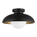 One Light Flush Mount<br /><span style="color:#4AB0CE;">Entrega: 4-10 dias en USA</span><br /><span style="color:#4AB0CE;font-size:60%;">PREGUNTE POR ENTREGA EN PANAMA</span><br />Collection: Rubio<br />Finish: Matte Black/Opal Matte Glass