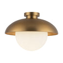 One Light Flush Mount<br /><span style="color:#4AB0CE;">Entrega: 0-1 semanas en USA</span><br /><span style="color:#4AB0CE;font-size:60%;">PREGUNTE POR ENTREGA EN PANAMA</span><br />Collection: Rubio<br />Finish: Aged Gold/Opal Matte Glass