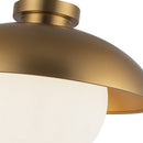One Light Flush Mount<br /><span style="color:#4AB0CE;">Entrega: 0-1 semanas en USA</span><br /><span style="color:#4AB0CE;font-size:60%;">PREGUNTE POR ENTREGA EN PANAMA</span><br />Collection: Rubio<br />Finish: Aged Gold/Opal Matte Glass
