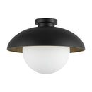 One Light Flush Mount<br /><span style="color:#4AB0CE;">Entrega: 4-10 dias en USA</span><br /><span style="color:#4AB0CE;font-size:60%;">PREGUNTE POR ENTREGA EN PANAMA</span><br />Collection: Rubio<br />Finish: Matte Black/Opal Matte Glass