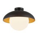 One Light Flush Mount<br /><span style="color:#4AB0CE;">Entrega: 4-10 dias en USA</span><br /><span style="color:#4AB0CE;font-size:60%;">PREGUNTE POR ENTREGA EN PANAMA</span><br />Collection: Rubio<br />Finish: Matte Black/Opal Matte Glass