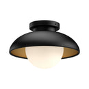 One Light Flush Mount<br /><span style="color:#4AB0CE;">Entrega: 4-10 dias en USA</span><br /><span style="color:#4AB0CE;font-size:60%;">PREGUNTE POR ENTREGA EN PANAMA</span><br />Collection: Rubio<br />Finish: Matte Black/Opal Matte Glass