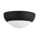 Two Light Flush Mount<br /><span style="color:#4AB0CE;">Entrega: 4-10 dias en USA</span><br /><span style="color:#4AB0CE;font-size:60%;">PREGUNTE POR ENTREGA EN PANAMA</span><br />Collection: Rubio<br />Finish: Matte Black/Opal Matte Glass