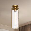 Alora - FM536005AGWC - One Light Flush Mount - Belmont - Aged Gold/Clear Water Glass