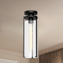 Alora - FM536005MBWC - One Light Flush Mount - Belmont - Clear Water Glass/Matte Black