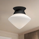 Alora - FM537508MBOP - One Light Flush Mount - Nora - Matte Black/Opal Matte Glass