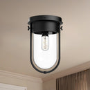 Alora - FM539008MBCL - One Light Flush Mount - Cyrus - Clear Glass/Matte Black