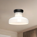 Alora - FM540011MBGO - One Light Flush Mount - Westlake - Glossy Opal Glass/Matte Black