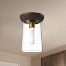 Alora - FM542007AGWT - One Light Flush Mount - Emil - Aged Gold/Walnut