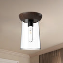 Alora - FM542007MBWT - One Light Flush Mount - Emil - Matte Black/Walnut