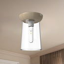 Alora - FM542007WHWK - One Light Flush Mount - Emil - White/White Oak